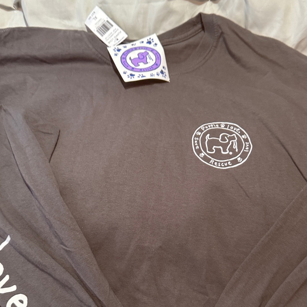 Rescue Love Brown Long Sleeve Tee